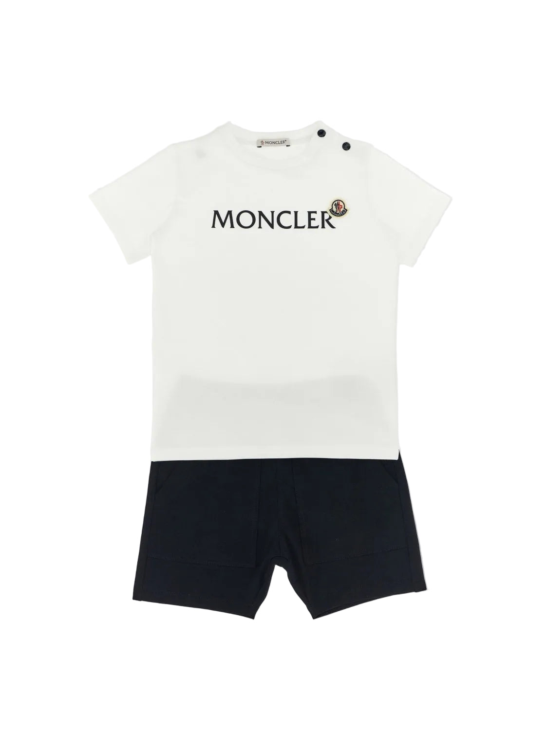 Moncler Crew Neck Short and T Shirt Set in White