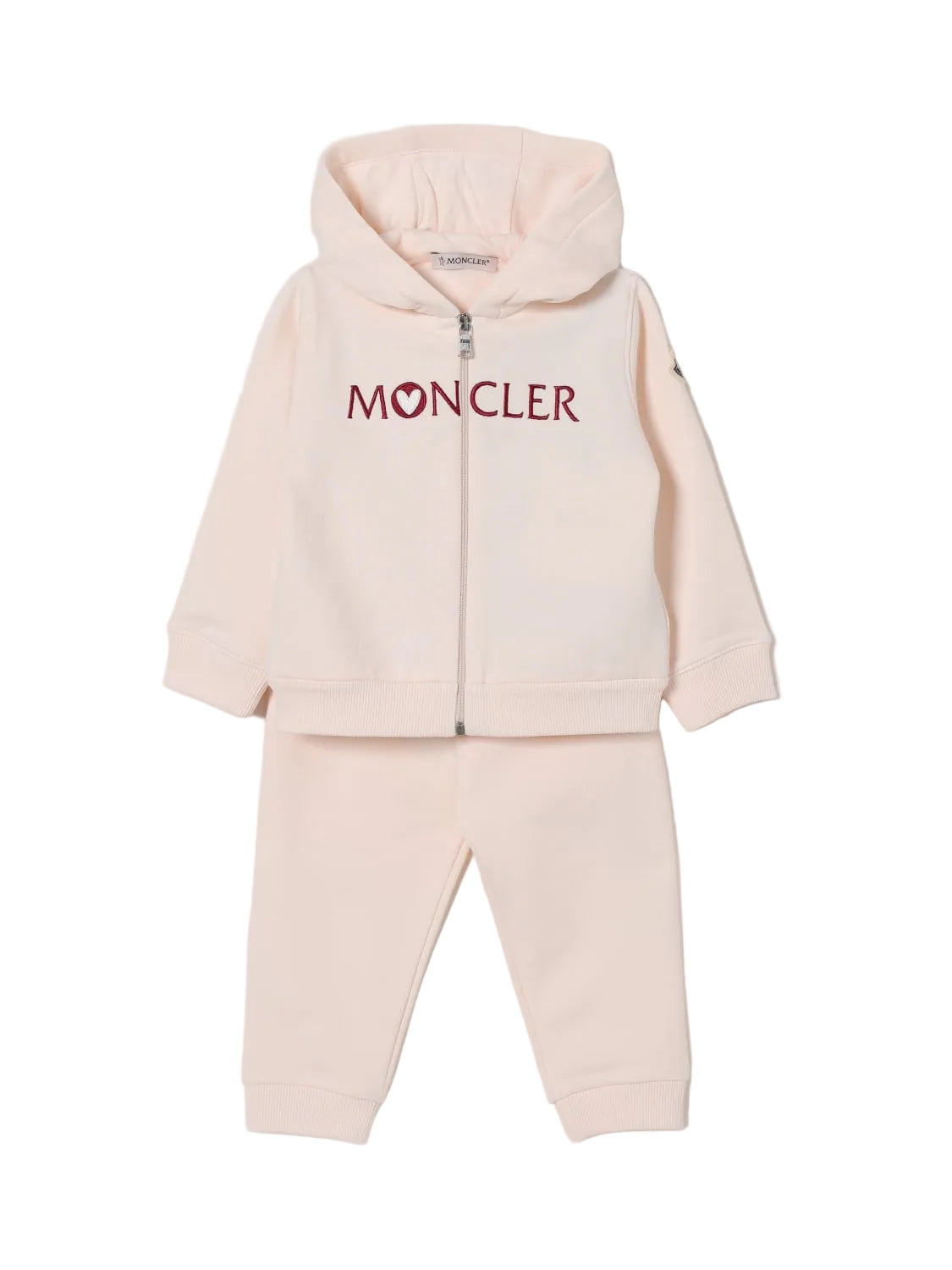 Moncler Light Pink Embroidered Heart Logo Tracksuit