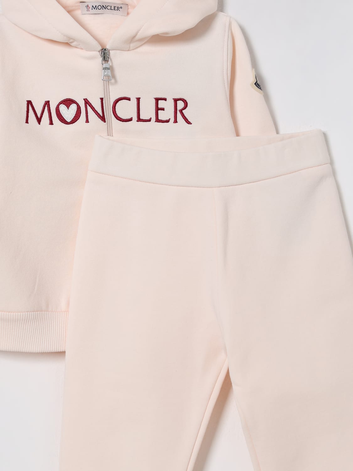 Moncler Light Pink Embroidered Heart Logo Tracksuit