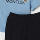 Moncler Crew Neck Short and T Shirt Set in Blue