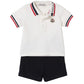 Moncler Polo Shirt and Short Set in White