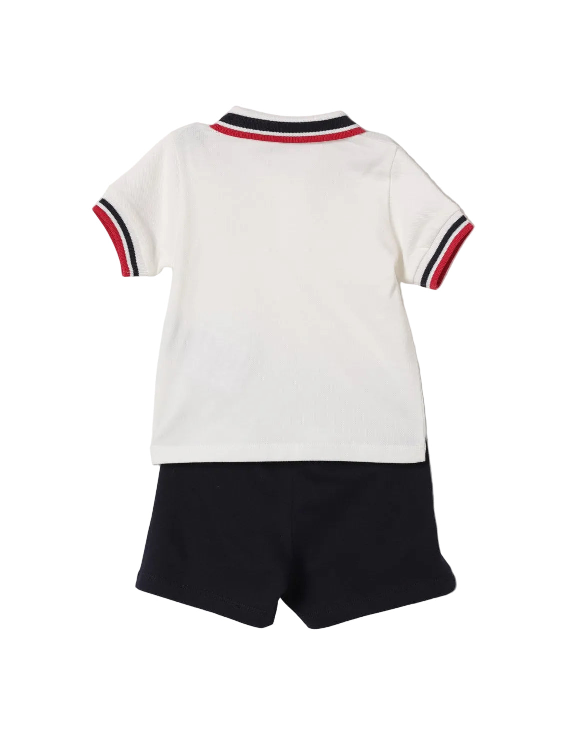 Moncler Polo Shirt and Short Set in White