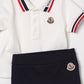 Moncler Polo Shirt and Short Set in White