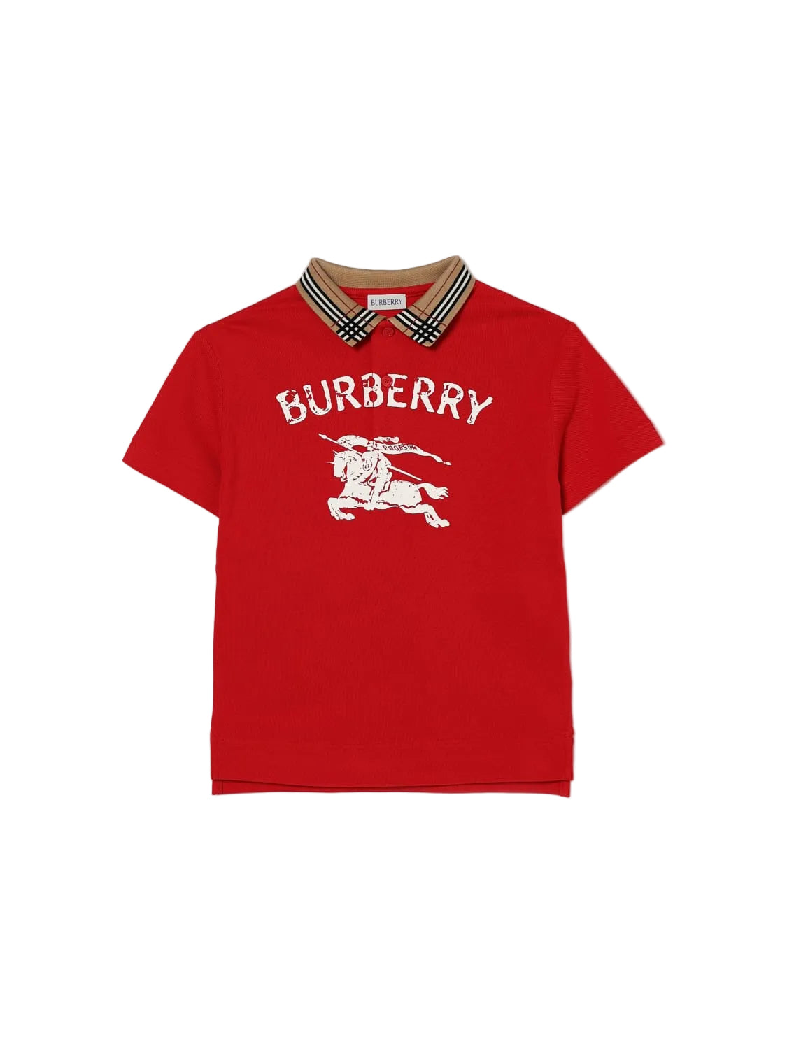 Burberry Knight Cotton Polo Shirt in Red