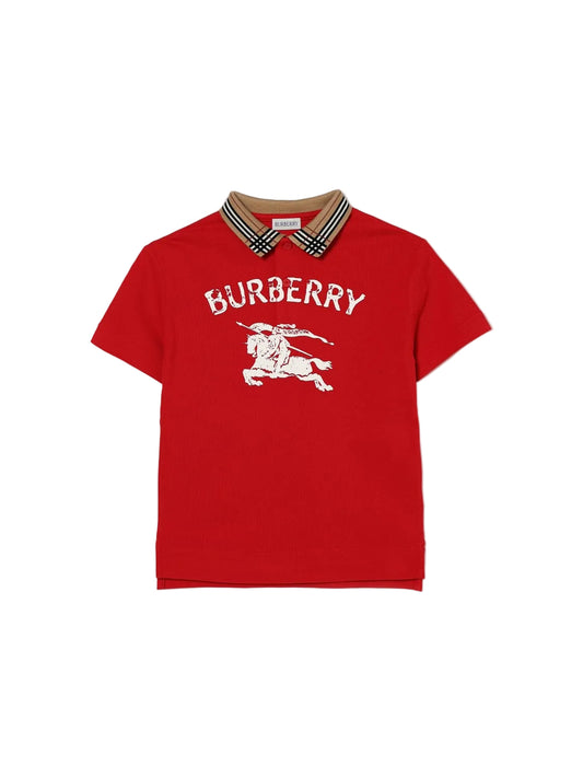 Burberry Knight Cotton Polo Shirt in Red