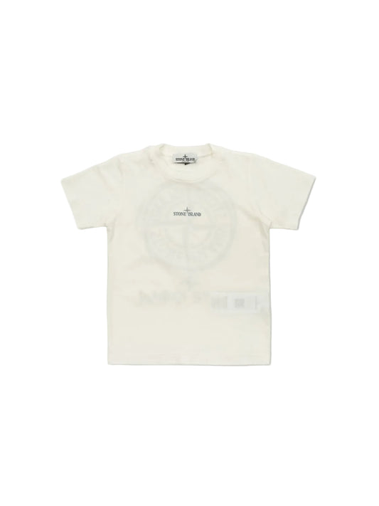 Stone Island Junior T Shirt with Large Back Print in White