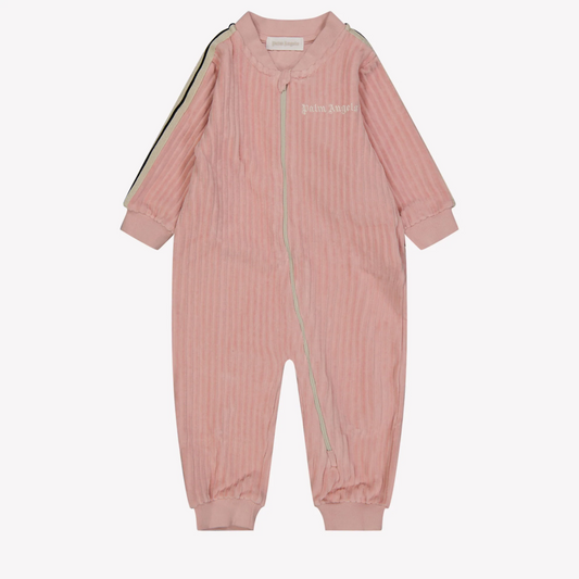 Palm Angels Velour Romper in Baby Pink size 6/9 Months