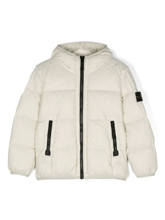 Stone Island Junior Down Jacket in Off White Age 8 Years